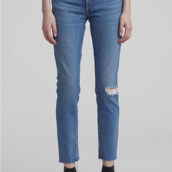 rag & bone Denim - Rag & Bone New York PAMELA Distressed Ankle Women's 26 Mid Rise